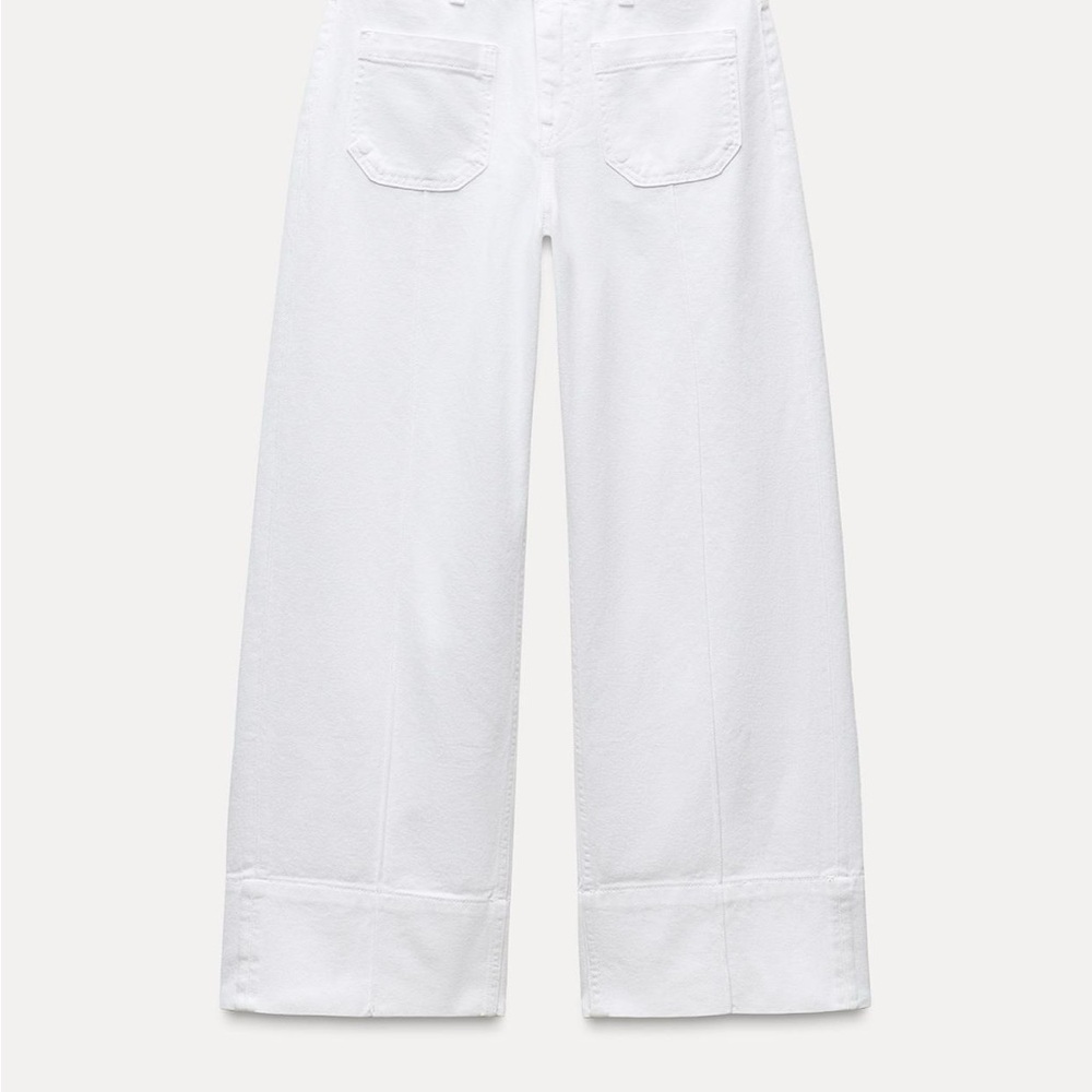 Elegant White Wide-Leg Trousers